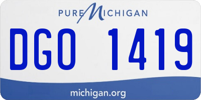 MI license plate DGO1419