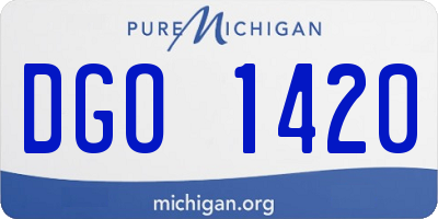 MI license plate DGO1420