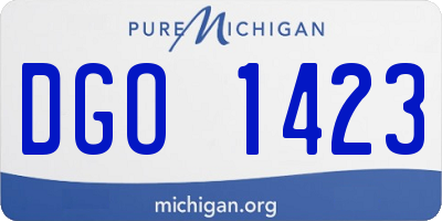 MI license plate DGO1423
