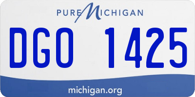 MI license plate DGO1425