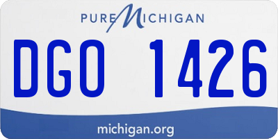MI license plate DGO1426