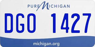 MI license plate DGO1427