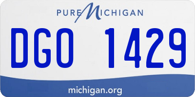 MI license plate DGO1429