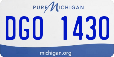 MI license plate DGO1430