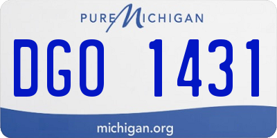 MI license plate DGO1431