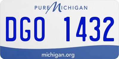 MI license plate DGO1432