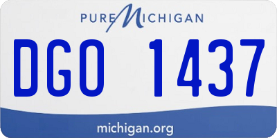 MI license plate DGO1437