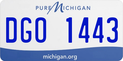 MI license plate DGO1443