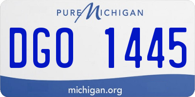 MI license plate DGO1445
