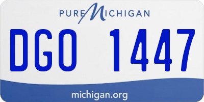 MI license plate DGO1447