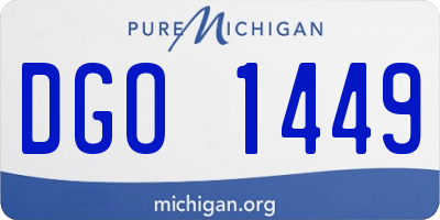 MI license plate DGO1449