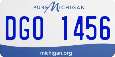 MI license plate DGO1456