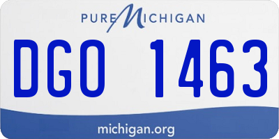 MI license plate DGO1463