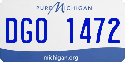 MI license plate DGO1472