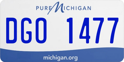 MI license plate DGO1477