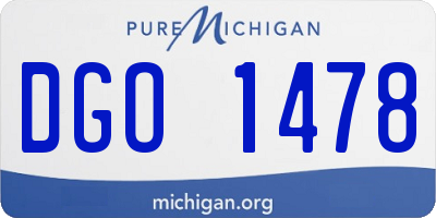 MI license plate DGO1478