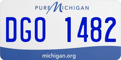 MI license plate DGO1482