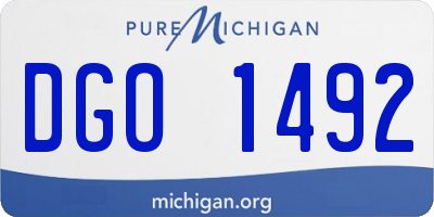 MI license plate DGO1492