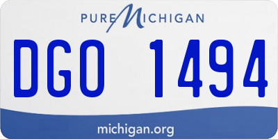 MI license plate DGO1494
