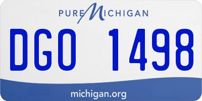 MI license plate DGO1498
