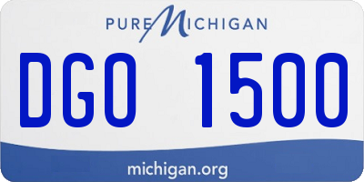 MI license plate DGO1500
