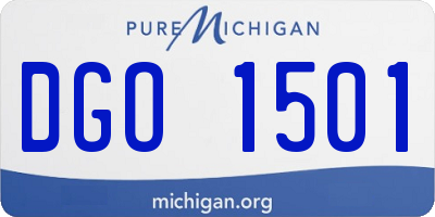 MI license plate DGO1501