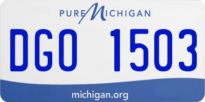 MI license plate DGO1503