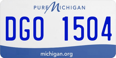 MI license plate DGO1504