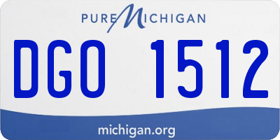 MI license plate DGO1512
