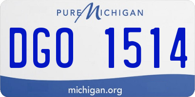 MI license plate DGO1514