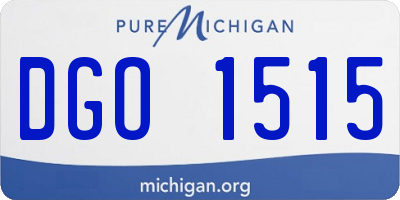 MI license plate DGO1515