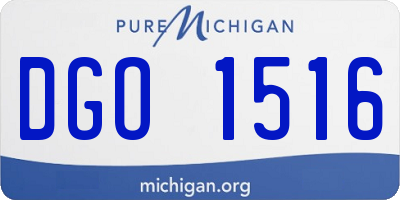 MI license plate DGO1516