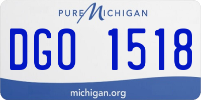 MI license plate DGO1518