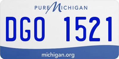 MI license plate DGO1521