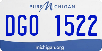 MI license plate DGO1522
