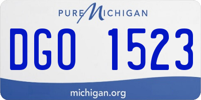 MI license plate DGO1523