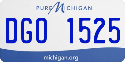 MI license plate DGO1525