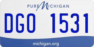 MI license plate DGO1531