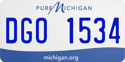 MI license plate DGO1534