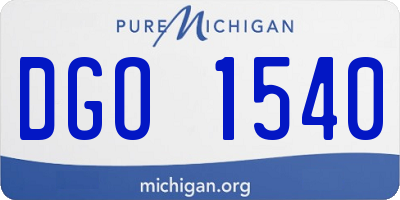 MI license plate DGO1540
