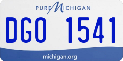MI license plate DGO1541