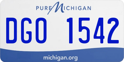 MI license plate DGO1542
