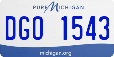 MI license plate DGO1543