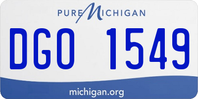MI license plate DGO1549