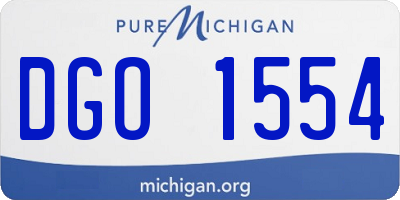 MI license plate DGO1554