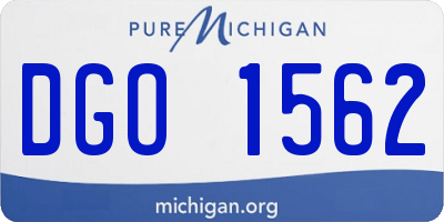 MI license plate DGO1562