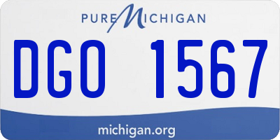 MI license plate DGO1567