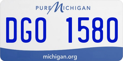 MI license plate DGO1580