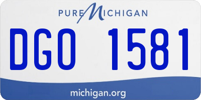 MI license plate DGO1581