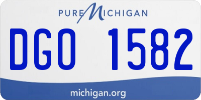 MI license plate DGO1582